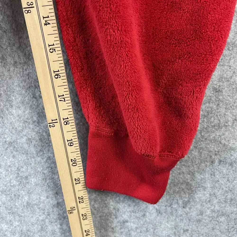 Abercrombie Fitch Kids One Piece Pajama 15/16 Red Hooded Moose‎ Cozy Christmas